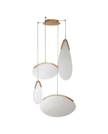 OASIS * LÁMPARA LED 54W ORO - 4 COLGANTES - DIMABLE TRIAC